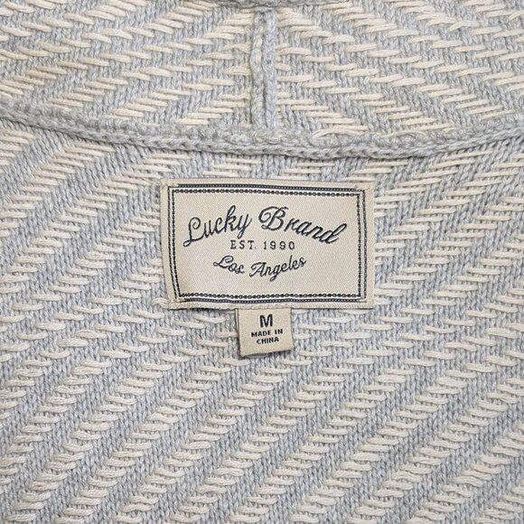 LUCKY BRAND Pointelle Knit Waterfall Open Front Cardigan - Picture 4 of 4